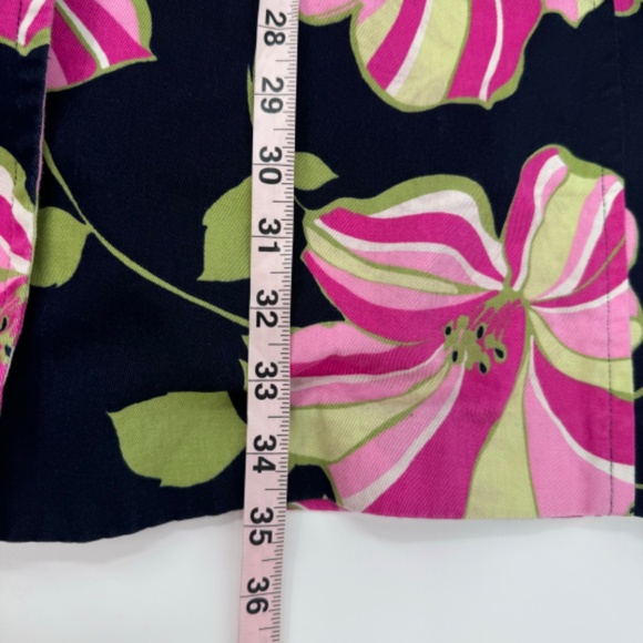 Nine Company Coat Women 8 Blue Pink Floral Light Trench Button Up Long Sleeve - Picture 11 of 11